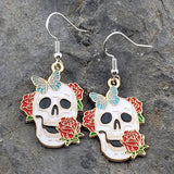 Floral & Mushroom Skull Earrings