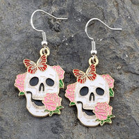 Floral & Mushroom Skull Earrings