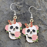 Floral & Mushroom Skull Earrings