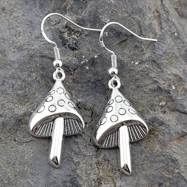 Silver Mushroom Earrings