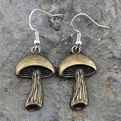 Bronze Mushroom Earrings