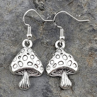 Silver Mushroom Earrings