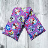 Cherry Pit Heating Pad -  Sugar Skulls on Purple