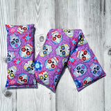 Cherry Pit Heating Pad -  Sugar Skulls on Purple