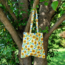 Sunflower Striped Tote Bag
