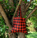 Red and Black Buffalo Check Tote Bag