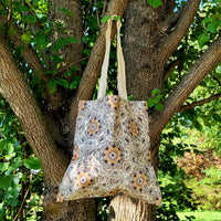 Round Medallion Tan Tote Bags