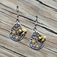 Bee & Flowers Earrings & Necklace