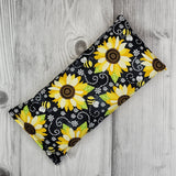 Cherry Pit Heating Pad - Black Sunflowers & Bees - Cherry Pit Crafts
