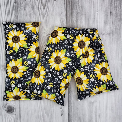 Cherry Pit Heating Pad - Black Sunflowers & Bees - Cherry Pit Crafts