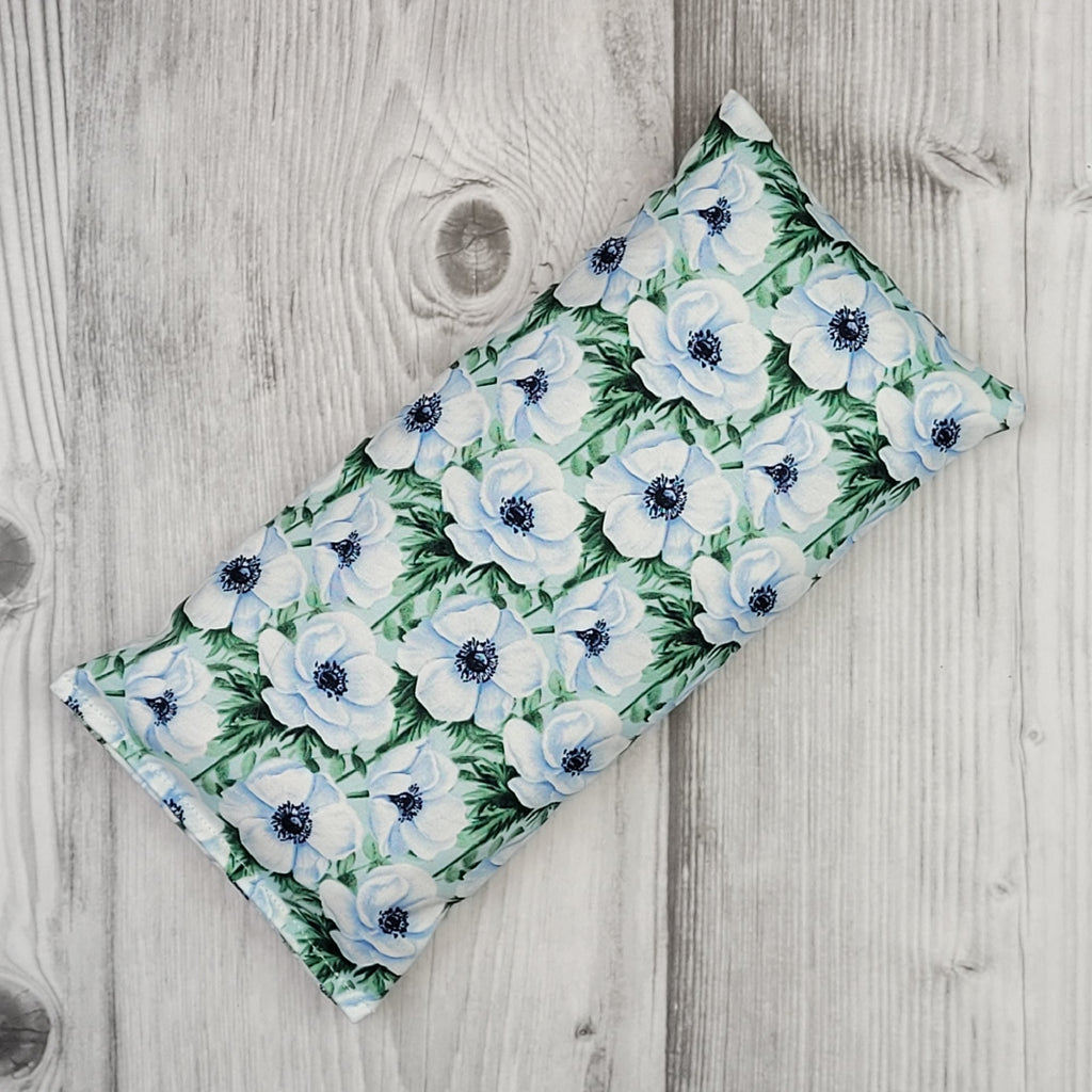 Cherry Pit Heating Pad - Blooms Poppies Blue - Cherry Pit Crafts