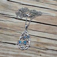 Blue Dragonflies Earrings & Necklace