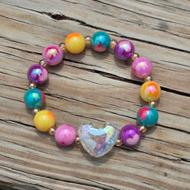 Bubblegum Hearts Beaded Stretch Bracelet