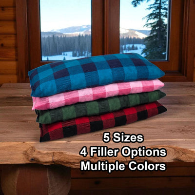 Heating Pad, Cherry Pits, Rice, Walnut or Flax Seed, 5 sizes, Buffalo Plaid Flannel Patterns -  Microwaveable