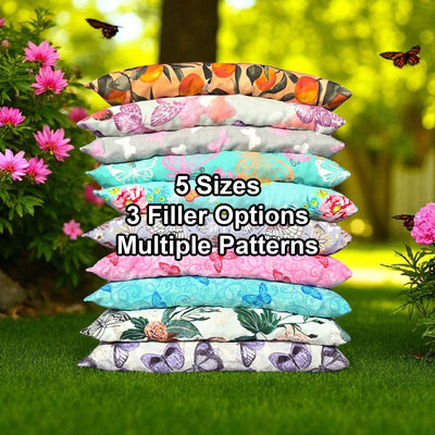 Heating Pad, Cherry Pits, Jasmine Rice, Crushed Walnut Shells, 5 sizes, Butterfly Patterns -  Microwaveable