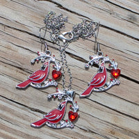 Cardinal Earrings & Necklace