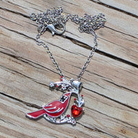 Cardinal Earrings & Necklace