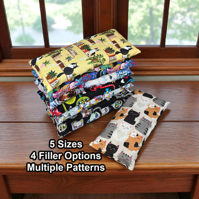 Heating Pad, Cherry Pits, Rice, Walnut or Flax Seed, 5 sizes, Cat Patterns -  Microwaveable