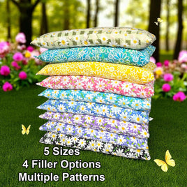 Heating Pad, Cherry Pits, Rice, Walnut or Flax Seed, 5 sizes, Daisy Patterns -  Microwaveable