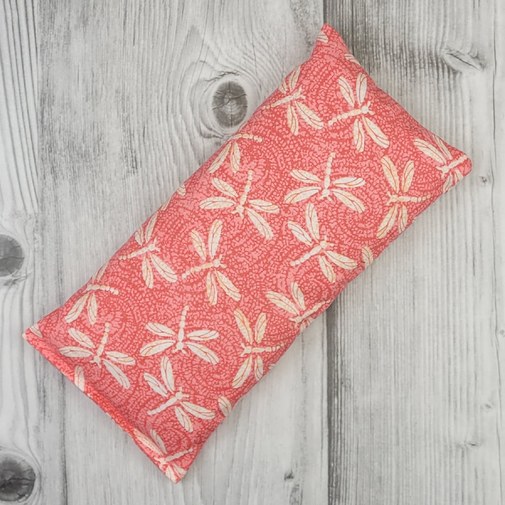 Cherry Pit Heating Pad - Dragonflies - Coral - Cherry Pit Crafts