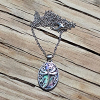 Dragonfly Filigree & Faux Shell Earrings & Necklace