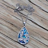 Dragonfly, Flowers & Faux Shell Earrings & Necklace