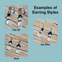 Silver Mushroom Earrings Stud - Clip On - Ear Wire