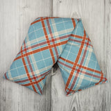 Cherry Pit Heating Pad - Fall Light Blue Plaid Bias Flannel - Cherry Pit Crafts