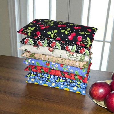 Heating Pad, Jasmine Rice, 5 sizes, Fruit Patterns -  Microwaveable