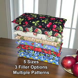 Heating Pad, Cherry Pits, Jasmine Rice, Crushed Walnut Shells, 5 sizes, Fruit Patterns -  Microwaveable