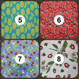Heating Pad, Cherry Pits, Rice, Walnut or Flax Seed, 5 sizes, Fruit Patterns -  Microwaveable