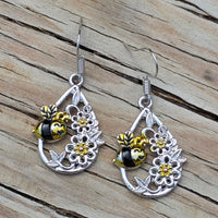 Happy Bee & Flowers Earrings & Necklace