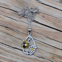 Happy Bee & Flowers Earrings & Necklace