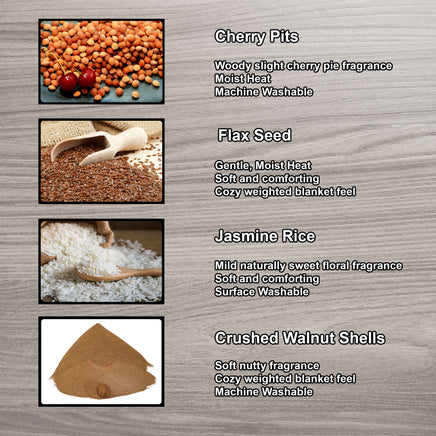 cherry pits vs flaxseeds vs buckwheat vs wheat for heating pads comparison