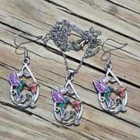Hummingbird Earrings & Necklace