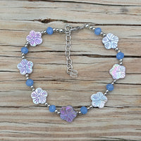 Lavender Floral Beaded Bracelet