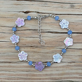 Lavender Floral Beaded Bracelet