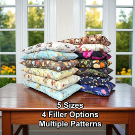 Heating Pad, Cherry Pits, Rice, Walnut or Flax Seed, 5 sizes, Mushroom Patterns -  Microwaveable