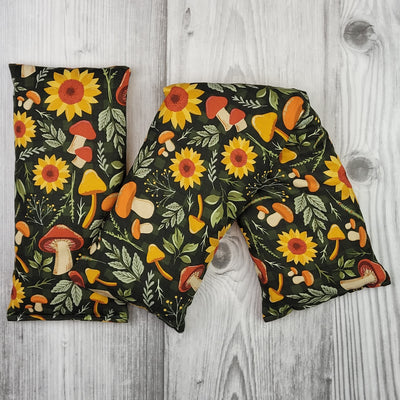 Cherry Pit Heating Pad - Mushrooms & Sunflowers - Cherry Pit Crafts