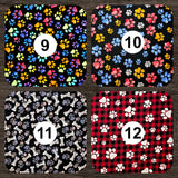 Heating Pad, Cherry Pits, Rice, Walnut or Flax Seed, 5 sizes, Paw Print Patterns -  Microwaveable