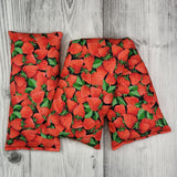 Cherry Pit Heating Pad - Picked Strawberries On Black - Cherry Pit Crafts