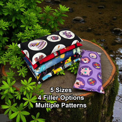 Heating Pad, Cherry Pits, Rice, Walnut or Flax Seed, 5 sizes, Pokemon Patterns -  Microwaveable