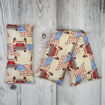 Cherry Pit Heating Pad - Red Trucks on Flying Flags - Cherry Pit Crafts