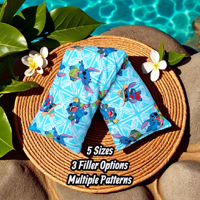 Heating Pad, Cherry Pits, Rice, Walnut or Flax Seed, 5 sizes, Lilo & Stitch Patterns -  Microwaveable