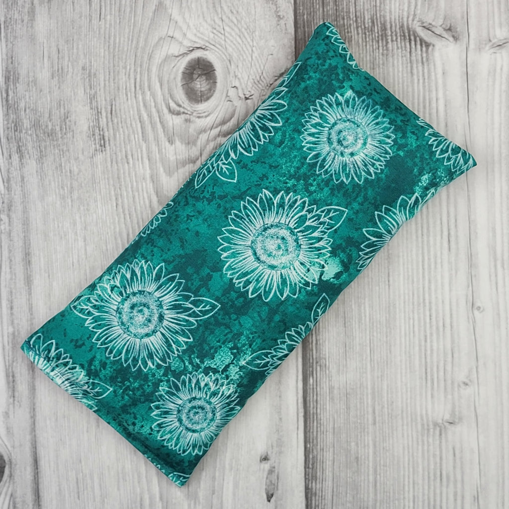 Cherry Pit Heating Pad - Sundrenched Flowers Teal - Cherry Pit Crafts