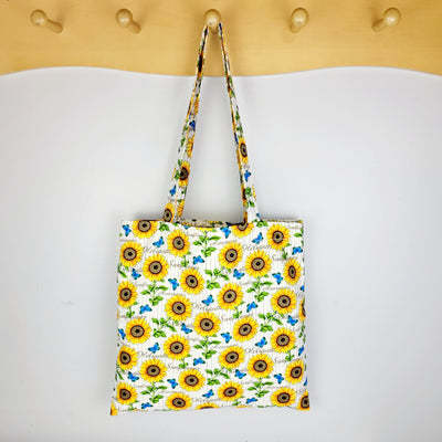 Sunflower Striped Tote Bag