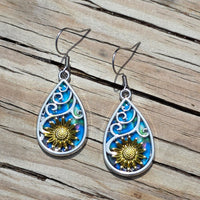 Sunflower & Faux Shell Earrings & Necklace