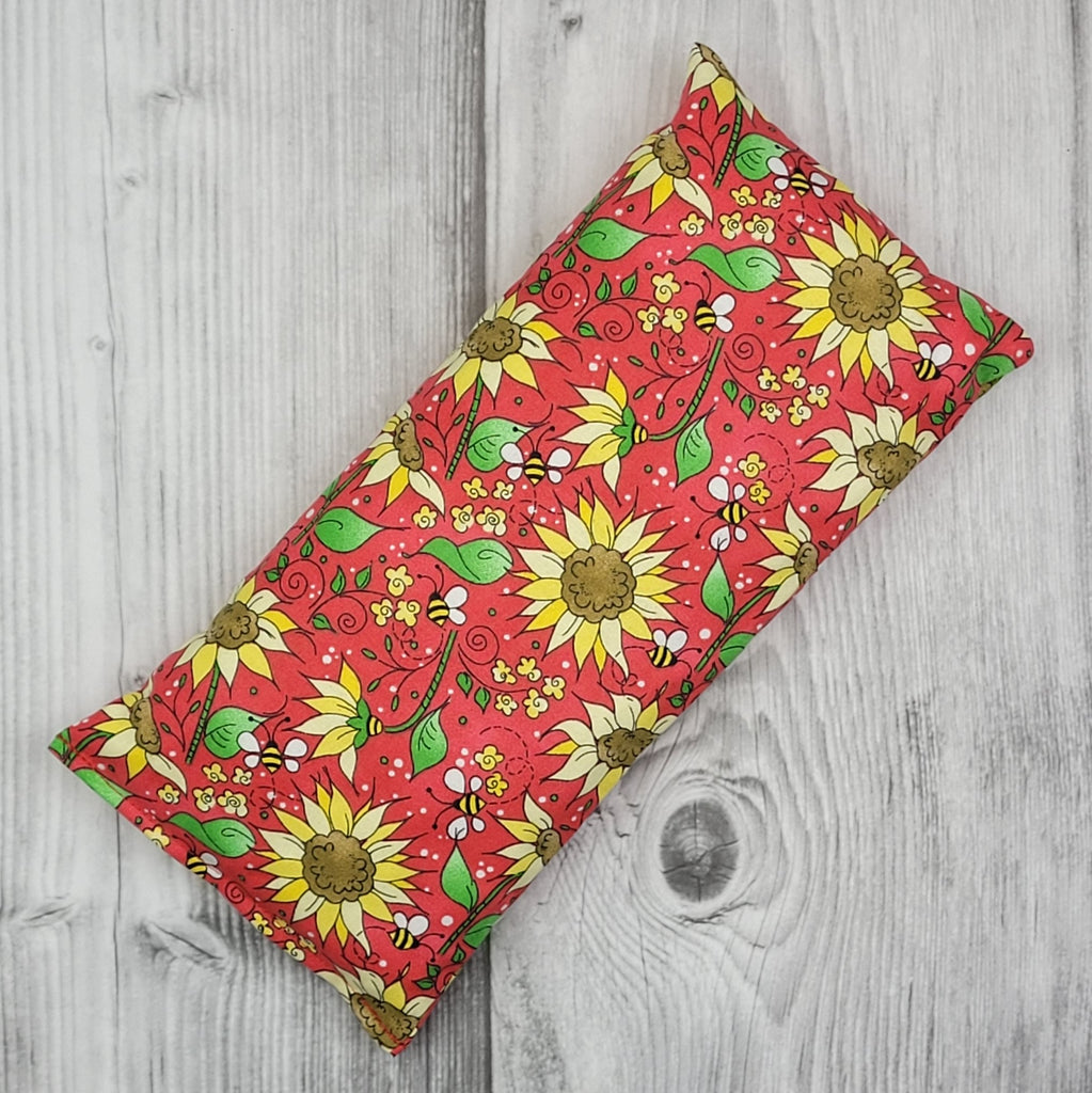 Cherry Pit Heating Pad - Sunflowers On Red - Cherry Pit Crafts