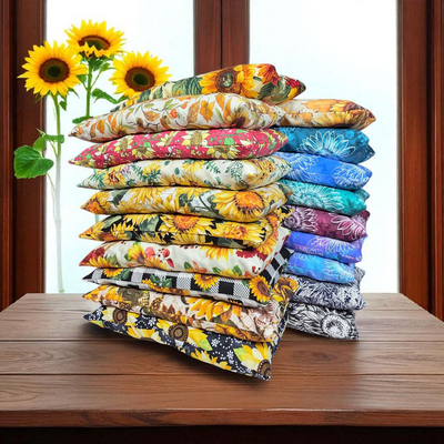 Heating Pad, Jasmine Rice, 5 sizes, Sunflower Patterns -  Microwaveable
