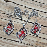 When Cardinals Appear Earrings & Necklace